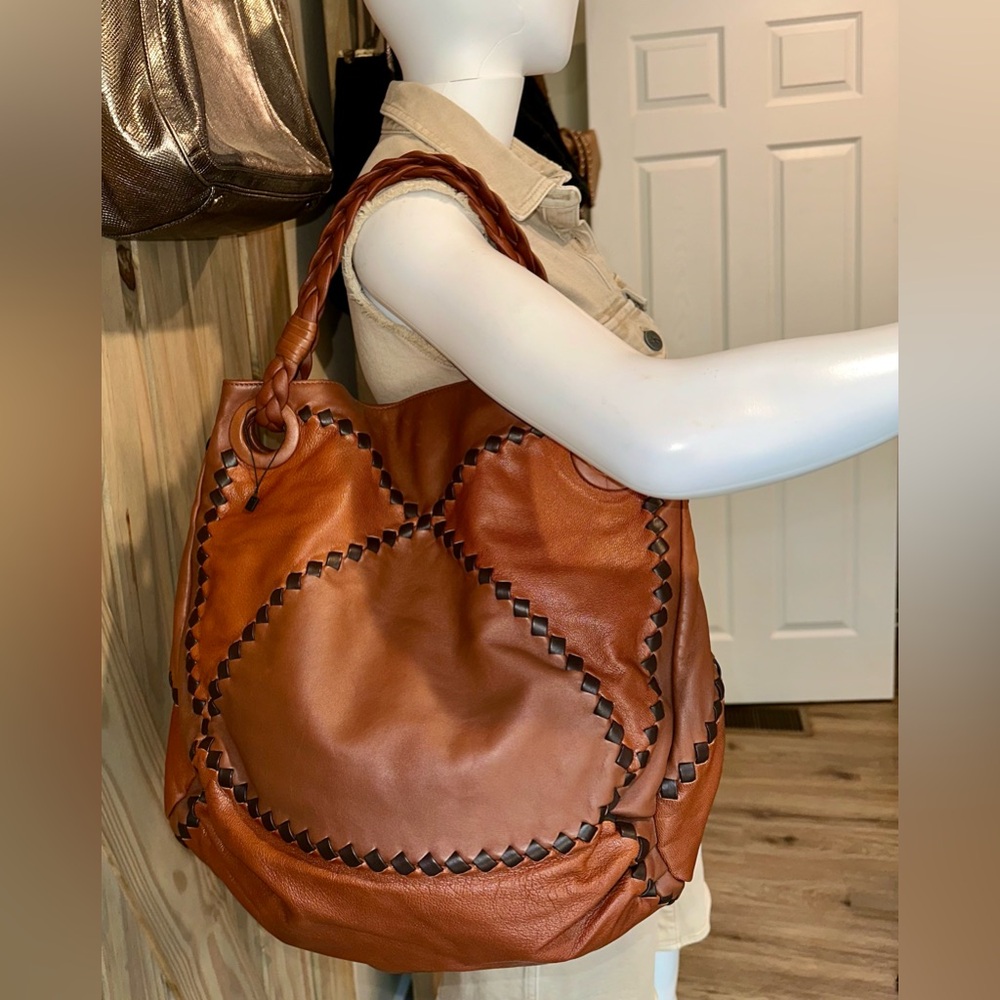 Gorgeous NEW boho fabulous pieced Bottega Veneta large patch handbag